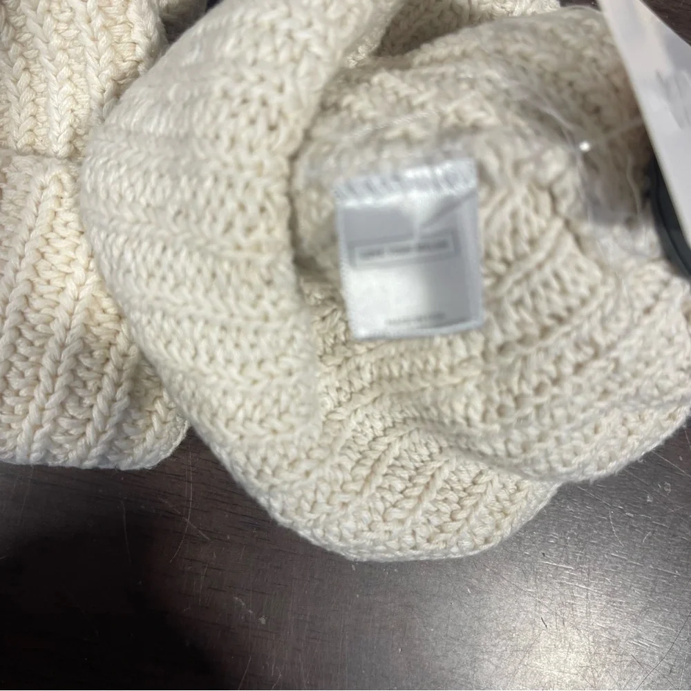 Love your melon  Cream Knit Beanie with pompom